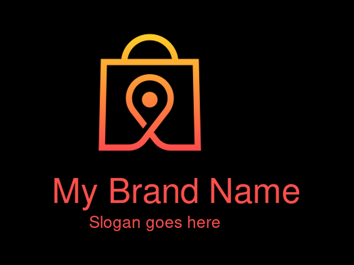Shopping Bag Logo with Location Pin Symbol for Retail, E-commerce, and Delivery Businesses